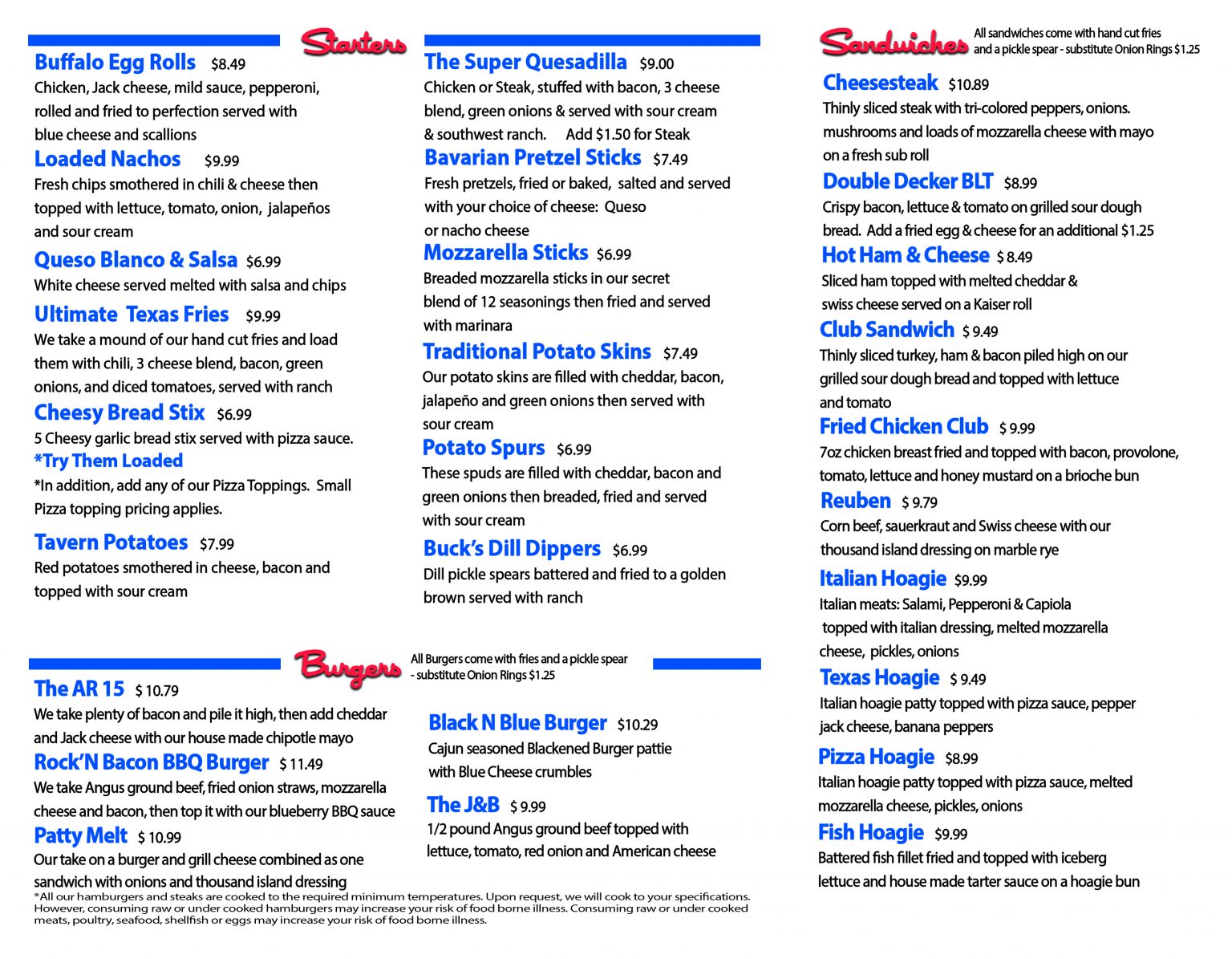 Carryout Menu | Jimmy B's Sports Bar & Grill - Cincinnati